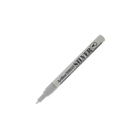 Marcatore permanente A 990 - a vernice - punta tonda fine - 1,2 mm - argento - Artline