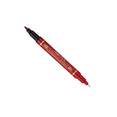 Marcatore permanente Twin tip - doppia punta fine-extra fine - rosso - Pentel