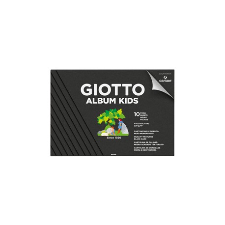 Album Kids cartoncino nero 5+ - A4 - 220gr - 10 fogli - Giotto