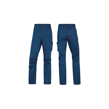 Pantalone da lavoro Panostrpa - sargia/poliestere/cotone/elastan - taglia M - blu/arancio - Deltaplus