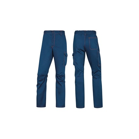 Pantalone da lavoro Panostrpa - sargia/poliestere/cotone/elastan - taglia XXL - blu/arancio - Deltaplus