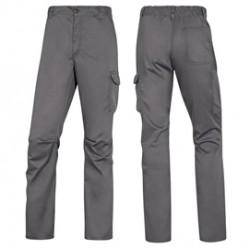 Pantalone da lavoro Panostrpa - sargia/poliestere/cotone/elastan - taglia L - grigio/nero - Deltaplus