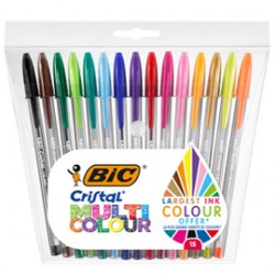 Penna a sfera Cristal multicolor - punta 1,6 mm - colori assortiti - Bic - conf. 15 pezzi