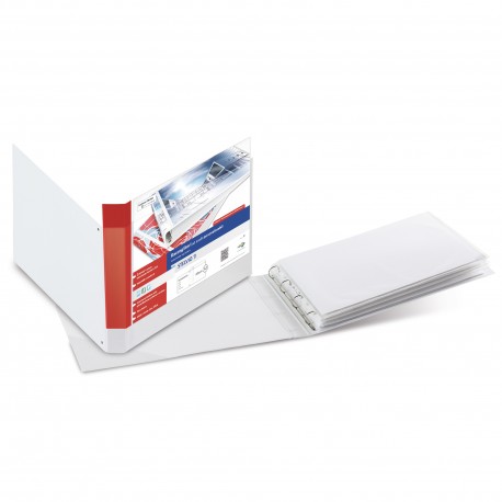 Raccoglitore personalizzabile Stelvio TI - 4 anelli a D 40 mm - dorso 5,5 cm - 42 x 30 cm - A3 - bianco - Sei Rota