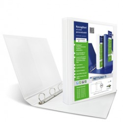 Raccoglitore personalizzabile Nettuno Ti - 22 x 30 cm - 4 anelli a D 30 mm - dorso 3,5 cm - bianco - Sei Rota