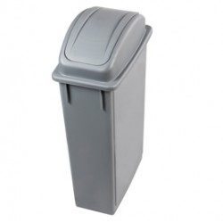 Contenitore Office per indifferenziata - con coperchio basculante - 29,5x52x83,5 cm - 90 L - grigio - Medial Internation