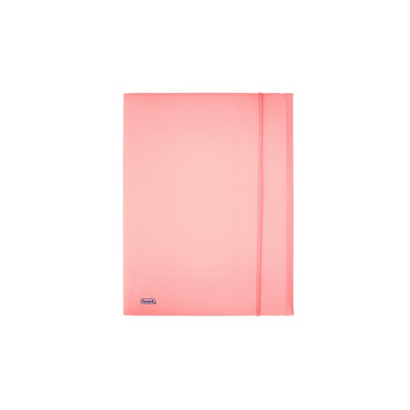 Cartella 3 lembi con elastico Pastel - 24 x 33cm - dorso 1 cm - PP - cipria - Favorit