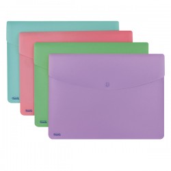 Busta con bottone Pastel - A4 - PP - colori assortiti - Favorit