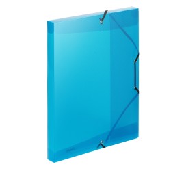 Cartella 3 lembi con elastico angolare Lumina - 24 x 32cm - dorso 2,5 cm - PP - blu - Favorit