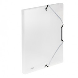 Cartella 3 lembi con elastico angolare Lumina - 24 x 32cm - dorso 2,5 cm - PP - trasparente - Favorit