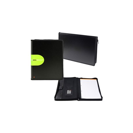 Conferenziere con calcolatrice Exawallet - PP - nero - Exacompta