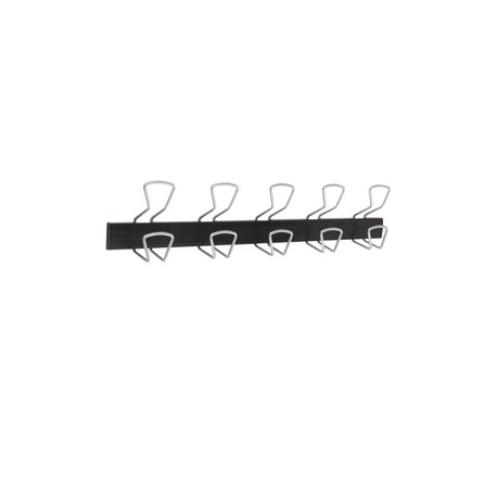 Appendiabiti da muro - 5 posti - 76 x 7,2 x 16 cm - metallo/ABS - nero/grigio metallizzato - Alba