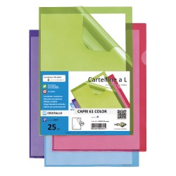 Cartellina a L Capri 61 color - A4 - PVC - liscio pesante - azzurro - Sei Rota - conf. 25 pezzi