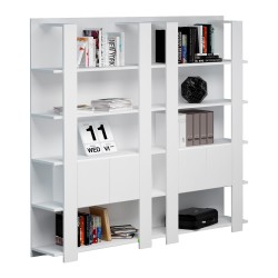 Libreria alta Concept - 5 ripiani - 100 x 38,6 x 198 cm - bianco