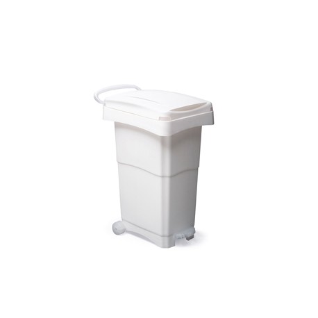 Bidone mobile a pedale - 40x65x81 cm - 80 L - PPL - bianco - Mobil Plastic