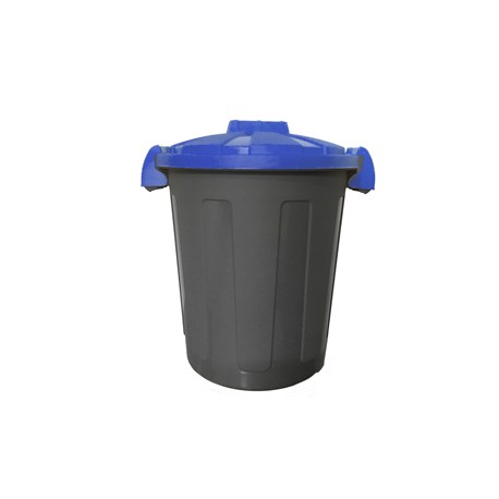 Contenitore portarifiuti Dusty - diametro 36 cm - altezza 45 cm - 25 litri - coperchio blu - Mobil Plastic