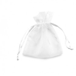 Sacchetti bomboniera Milly - 8,5 x 10 cm - organza - bianco - PNP - conf. 20 pezzi