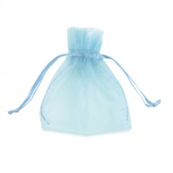 Sacchetti bomboniera Milly - 8,5 x 10 cm - organza - celeste - PNP - conf. 20 pezzi