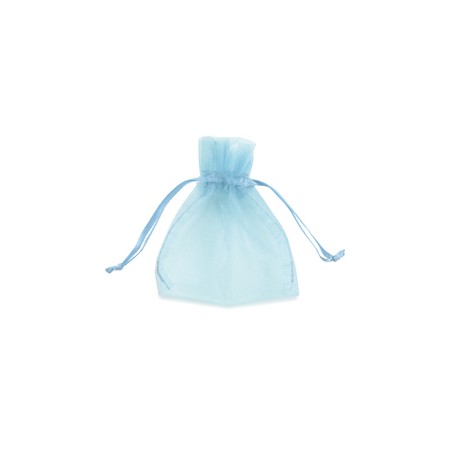 Sacchetti bomboniera Milly - 8,5 x 10 cm - organza - celeste - PNP - conf. 20 pezzi