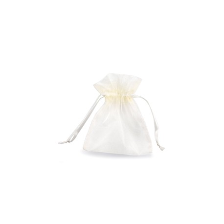 Sacchetti bomboniera Milly - 8,5 x 10 cm - organza - avorio - PNP - conf. 20 pezzi