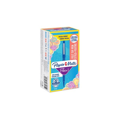 Pennarello Flair Nylon - punta feltro - 1,10mm - blu - Papermate - conf. 30 + 6 pezzi