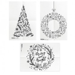 Stencil per vetri - foglio A2 - 'NATALE' - Securit - set 3 pezzi