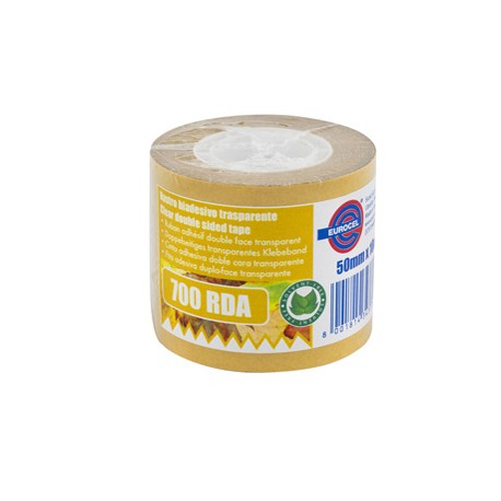 Nastro biadesivo 700RDA - confezionato singolarmente - 50 mm x 10 m - trasparente - Eurocel