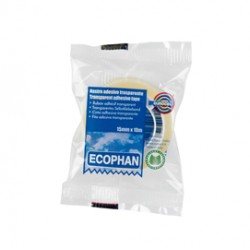 Nastro adesivo Ecophan - confezionato singolarmente - 15 mm x 10 m - acrilico - trasparente - Eurocel