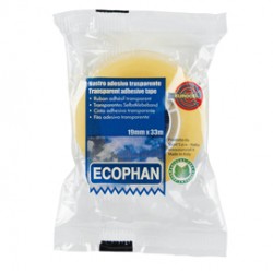 Nastro adesivo Ecophan - confezionato singolarmente - 19 mm x 33 m - acrilico - trasparente - Eurocel