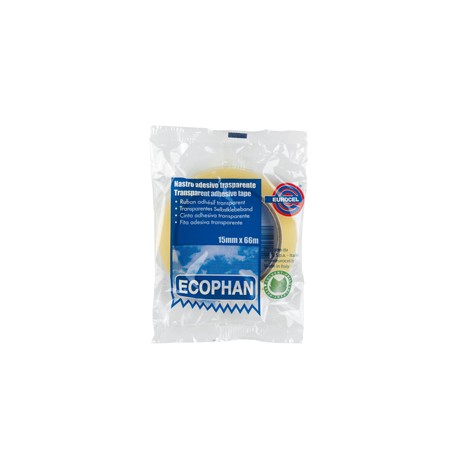 Nastro adesivo Ecophan - in caramella - 1,9 cm x 66 m - trasparente - Eurocel