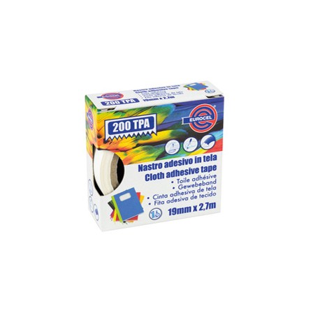 Nastro adesivo telato TPA 200 - 19 mm x 2,7 m - tela plastificata - rosso - Eurocel