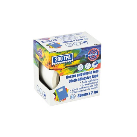 Nastro adesivo telato TPA 200 - 38 mm x 2,7 m - tela plastificata - bianco - Eurocel