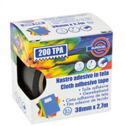 Nastro adesivo telato TPA 200 - 38 mm x 2,7 m - tela plastificata - nero - Eurocel