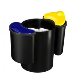 Cestino raccolta differenziata 516 - altezza 33,7 cm - diametro 26 cm -  nero/giallo/blu - Cep