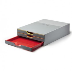 Cassettiera Varicolor portamonitor - 28 x 9,5 x 35,6 cm - 3 cassetti - Durable