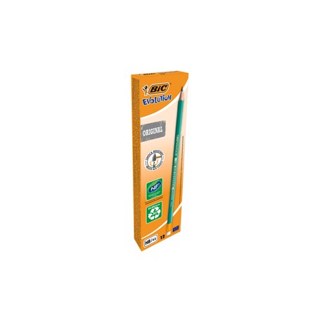 Matita in resina Evolution Graphite 655 - gradazione HB - con gommino - Bic - conf. 12 pezzi