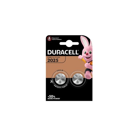 Micropila CR2025 - 3V - a pastiglia - litio - Duracell - blister 2 pezzi