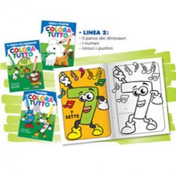 Album da colorare - 24 facciate - fantasie dinosauri, numeri - Blasetti