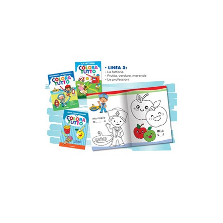 Album da colorare - 24 facciate - fantasie la fattoria, merende, professioni - Blasetti