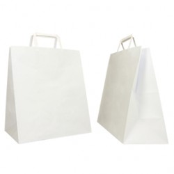 Shopper Flat Large - 28 x 17 x 32 cm - carta kraft - bianco - Mainetti Bags - conf. 250 pezzi