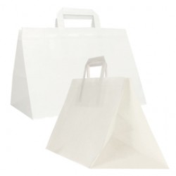 Shopper Flat XLarge - carta kraft - 32x22x24 cm - bianco - Mainetti Bags - scatola 200 pezzi