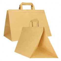 Shopper Flat XLarge - carta kraft - 32x22x24 cm - avana - Mainetti Bags - scatola 200 pezzi