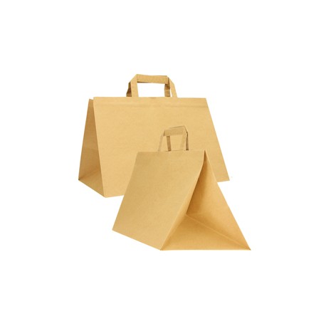 Shopper Flat XLarge - 32 x 22 x 24 cm - carta kraft - avana - Mainetti Bags - conf. 200 pezzi