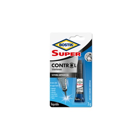 Colla istantanea universale Super Control - 3 gr - trasparente - Bostik