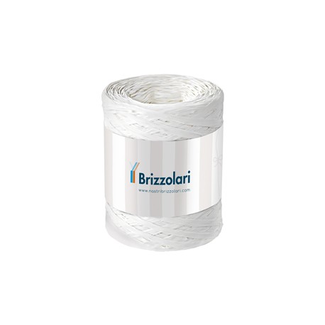 Nastro Rafia sintetica - bianco 01 - 5mmx200mt - Brizzolari