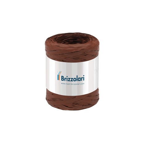 Nastro Rafia sintetica - marrone 14 - 5mmx200mt - Brizzolari