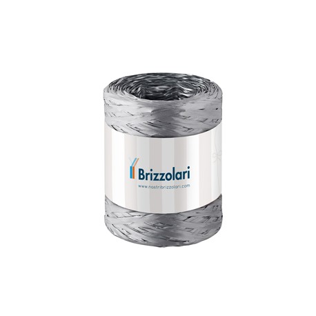 Nastro Rafia sintetica - argento 44 - 5mmx200mt - Brizzolari