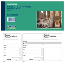 Blocco ricevute/fatture affitto madre-figlia - 100 pagine - 10 x 21,5 cm - DU160200000 - Data Ufficio