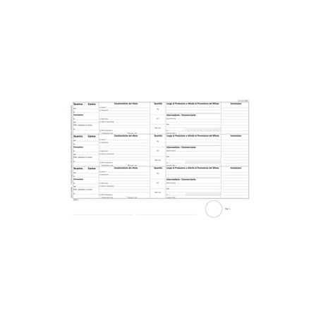 Rregistro carico/scarico rifiuti Mod. A - 100 fogli - 29,7 x 21,5 cm - DU165820000 - Data Ufficio