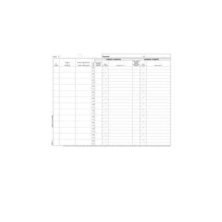 Registro carico/scarico equidi - 46 pagine numerate - 31 x 24,5 cm - DU138211000 - Data ufficio